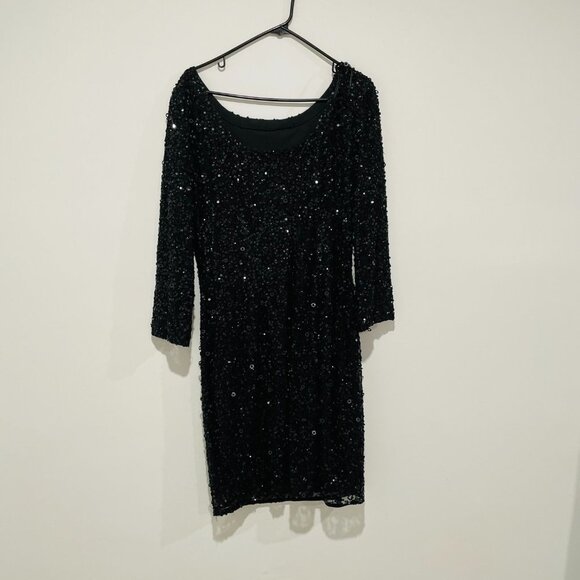 Adrianna Papell Women Black Sequinned Dress Size 18W - Picture 12 of 16